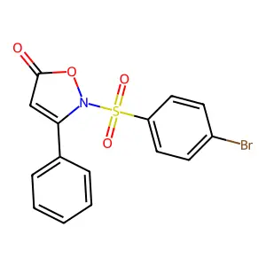 2-[(4-bromophenyl)sulfonyl]-3-phenyl-5(2H)-isoxazolone structure