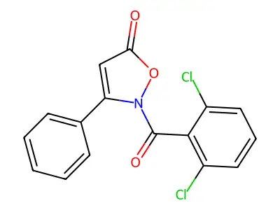2-(2,6-dichlorobenzoyl)-3-phenyl-5(2H)-isoxazolone structure