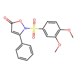 2-[(3,4-dimethoxyphenyl)sulfonyl]-3-phenyl-5(2H)-isoxazolone structure