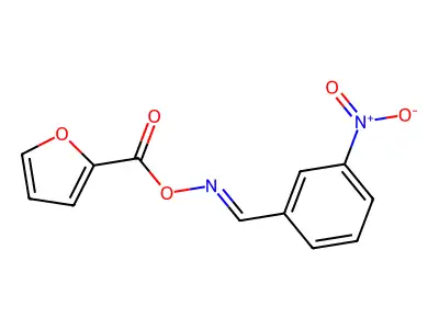 2-[({[(E)-(3-nitrophenyl)methylidene]amino}oxy)carbonyl]furan structure