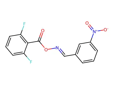[(3-Nitrophenyl)methylideneamino] 2,6-difluorobenzoate structure