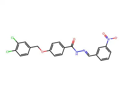 4-[(3,4-dichlorophenyl)methoxy]-N-[(3-nitrophenyl)methylideneamino]benzamide structure