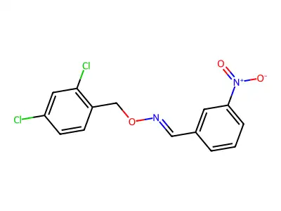 3-nitrobenzenecarbaldehyde O-(2,4-dichlorobenzyl)oxime structure