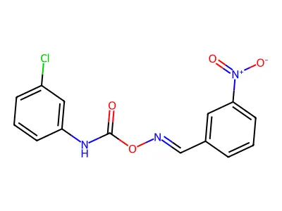 1-chloro-3-{[({[(E)-(3-nitrophenyl)methylidene]amino}oxy)carbonyl]amino}benzene structure