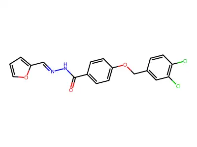 4-[(3,4-dichlorophenyl)methoxy]-N-(furan-2-ylmethylideneamino)benzamide structure