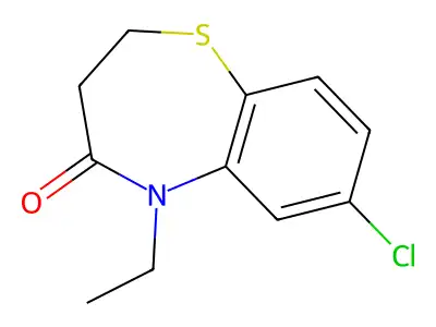 7-chloro-5-ethyl-2,3-dihydro-1,5-benzothiazepin-4(5H)-one structure