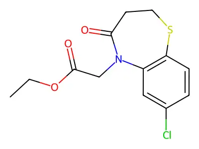 ethyl 2-[7-chloro-4-oxo-3,4-dihydro-1,5-benzothiazepin-5(2H)-yl]acetate structure