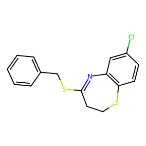 Benzyl 7-chloro-2,3-dihydro-1,5-benzothiazepin-4-yl sulfide structure
