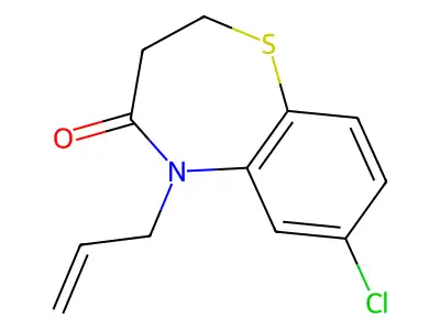 5-allyl-7-chloro-2,3-dihydro-1,5-benzothiazepin-4(5H)-one structure