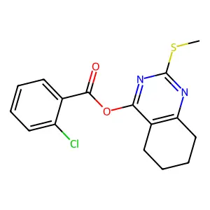 2-(Methylsulfanyl)-5,6,7,8-tetrahydro-4-quinazolinyl 2-chlorobenzenecarboxylate structure