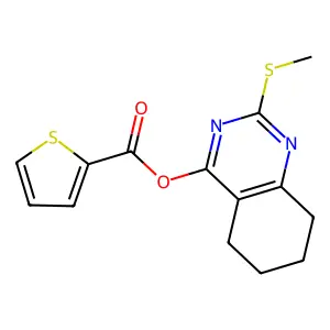 2-(Methylsulfanyl)-5,6,7,8-tetrahydro-4-quinazolinyl 2-thiophenecarboxylate structure