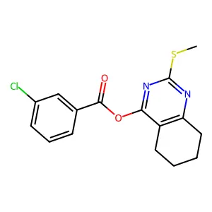 2-(Methylsulfanyl)-5,6,7,8-tetrahydro-4-quinazolinyl 3-chlorobenzenecarboxylate structure