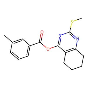 2-(Methylsulfanyl)-5,6,7,8-tetrahydro-4-quinazolinyl 3-methylbenzenecarboxylate structure