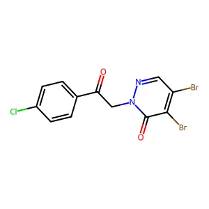 4,5-Dibromo-2-[2-(4-chlorophenyl)-2-oxoethyl]pyridazin-3-one structure