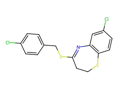 7-Chloro-4-[(4-chlorobenzyl)sulfanyl]-2,3-dihydro-1,5-benzothiazepine structure