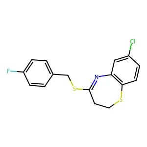 7-Chloro-4-[(4-fluorobenzyl)sulfanyl]-2,3-dihydro-1,5-benzothiazepine structure