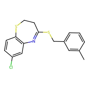 7-Chloro-4-[(3-methylbenzyl)sulfanyl]-2,3-dihydro-1,5-benzothiazepine structure
