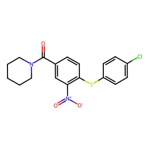 {4-[(4-Chlorophenyl)sulfanyl]-3-nitrophenyl}(piperidino)methanone structure