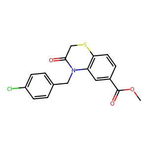 methyl 4-(4-chlorobenzyl)-3-oxo-3,4-dihydro-2H-1,4-benzothiazine-6-carboxylate structure