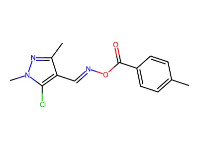 [(5-Chloro-1,3-dimethylpyrazol-4-yl)methylideneamino] 4-methylbenzoate structure