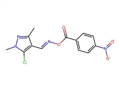 [(5-Chloro-1,3-dimethylpyrazol-4-yl)methylideneamino] 4-nitrobenzoate structure