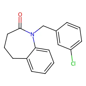 1-(3-chlorobenzyl)-1,3,4,5-tetrahydro-2H-1-benzazepin-2-one structure
