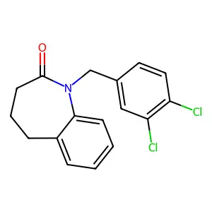 1-(3,4-dichlorobenzyl)-1,3,4,5-tetrahydro-2H-1-benzazepin-2-one structure