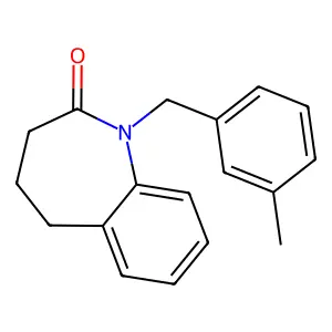 1-(3-methylbenzyl)-1,3,4,5-tetrahydro-2H-1-benzazepin-2-one structure