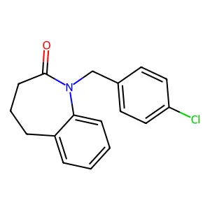 1-(4-chlorobenzyl)-1,3,4,5-tetrahydro-2H-1-benzazepin-2-one structure