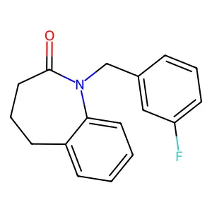1-(3-fluorobenzyl)-1,3,4,5-tetrahydro-2H-1-benzazepin-2-one structure