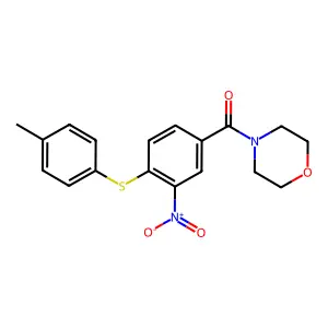 {4-[(4-Methylphenyl)sulfanyl]-3-nitrophenyl}(morpholino)methanone structure