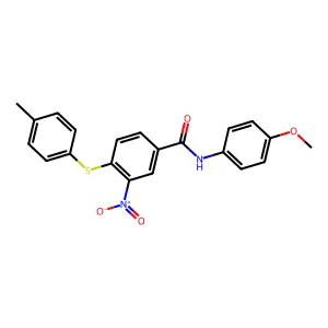 N-(4-methoxyphenyl)-4-[(4-methylphenyl)sulfanyl]-3-nitrobenzenecarboxamide structure