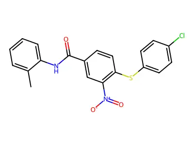 4-[(4-chlorophenyl)sulfanyl]-N-(2-methylphenyl)-3-nitrobenzenecarboxamide structure