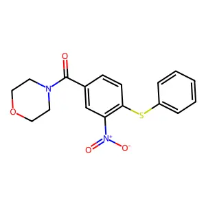 Morpholino[3-nitro-4-(phenylsulfanyl)phenyl]methanone structure