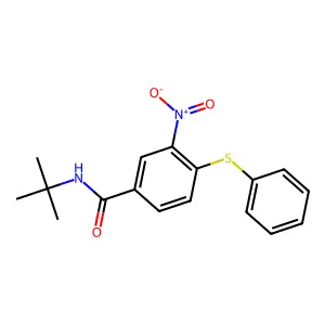 N-(tert-butyl)-3-nitro-4-(phenylsulfanyl)benzenecarboxamide structure