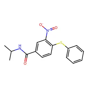 N-isopropyl-3-nitro-4-(phenylsulfanyl)benzenecarboxamide structure