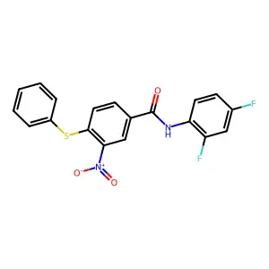 N-(2,4-difluorophenyl)-3-nitro-4-(phenylsulfanyl)benzenecarboxamide structure