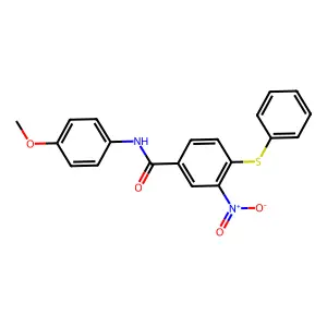 N-(4-methoxyphenyl)-3-nitro-4-(phenylsulfanyl)benzenecarboxamide structure