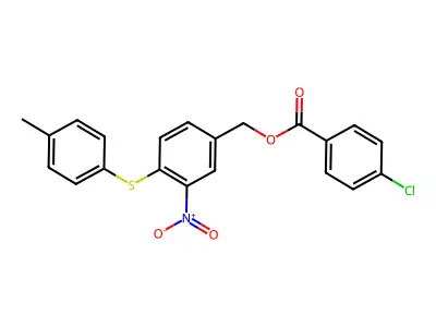4-[(4-Methylphenyl)sulfanyl]-3-nitrobenzyl 4-chlorobenzenecarboxylate structure