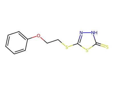 5-[(2-Phenoxyethyl)sulfanyl]-1,3,4-thiadiazol-2-ylhydrosulfide structure