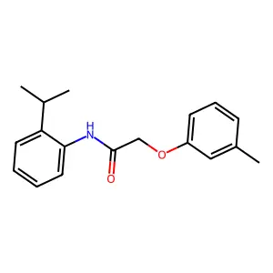 2-(3-methylphenoxy)-N-[2-(propan-2-yl)phenyl]acetamide structure