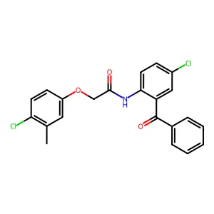 N-(2-benzoyl-4-chlorophenyl)-2-(4-chloro-3-methylphenoxy)acetamide structure