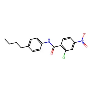 N-(4-butylphenyl)-2-chloro-4-nitrobenzamide structure