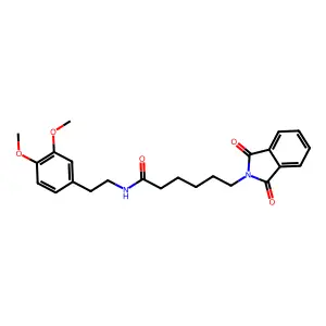 N-[2-(3,4-dimethoxyphenyl)ethyl]-6-(1,3-dioxo-1,3-dihydro-2H-isoindol-2-yl)hexanamide structure