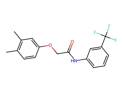 2-(3,4-dimethylphenoxy)-N-[3-(trifluoromethyl)phenyl]acetamide structure