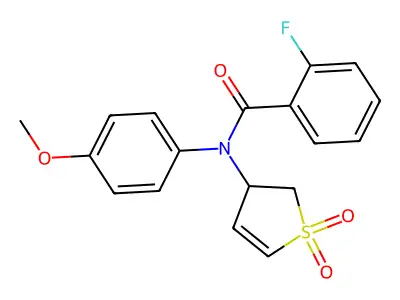 N-(1,1-dioxo-2,3-dihydrothiophen-3-yl)-2-fluoro-N-(4-methoxyphenyl)benzamide structure