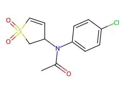 N-(4-chlorophenyl)-N-(1,1-dioxido-2,3-dihydrothiophen-3-yl)acetamide structure