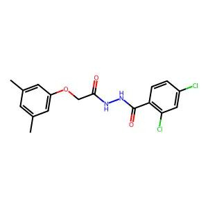 2,4-dichloro-N'-{[(3,5-dimethylphenyl)oxy]acetyl}benzohydrazide structure
