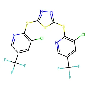 2,5-Bis[[3-chloro-5-(trifluoromethyl)pyridin-2-yl]sulfanyl]-1,3,4-thiadiazole structure