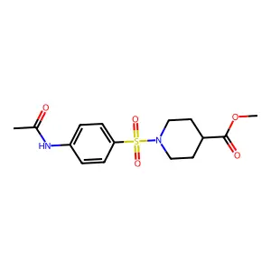 Methyl 1-{[4-(acetylamino)phenyl]sulfonyl}-4-piperidinecarboxylate structure